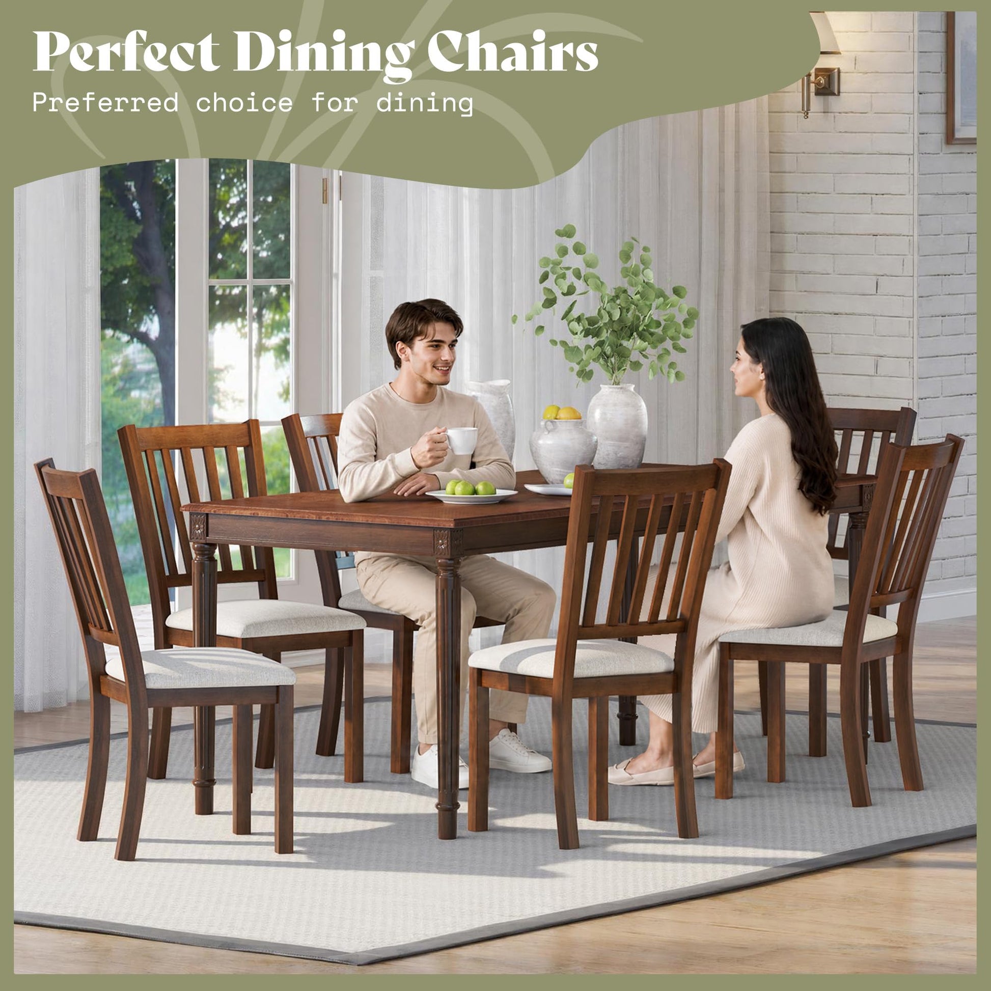 Carve Upholstered Dining Chairs Amerlife Brown