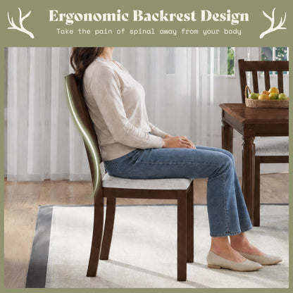 Carve Upholstered Dining Chairs Amerlife Brown