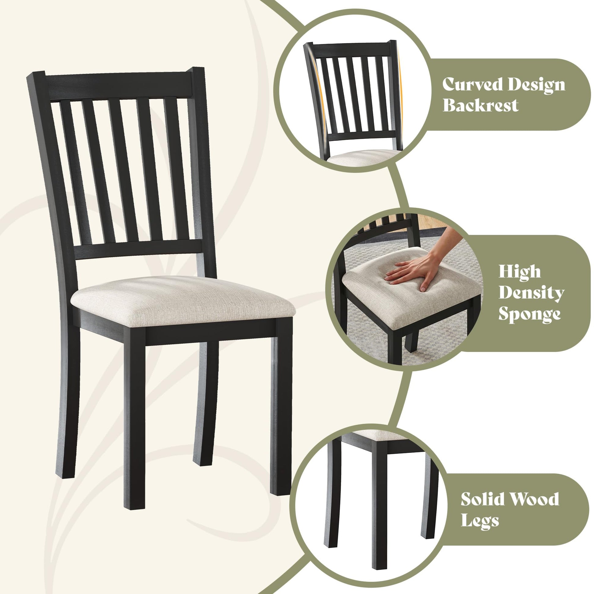 Carve Upholstered Dining Chairs Amerlife Grey