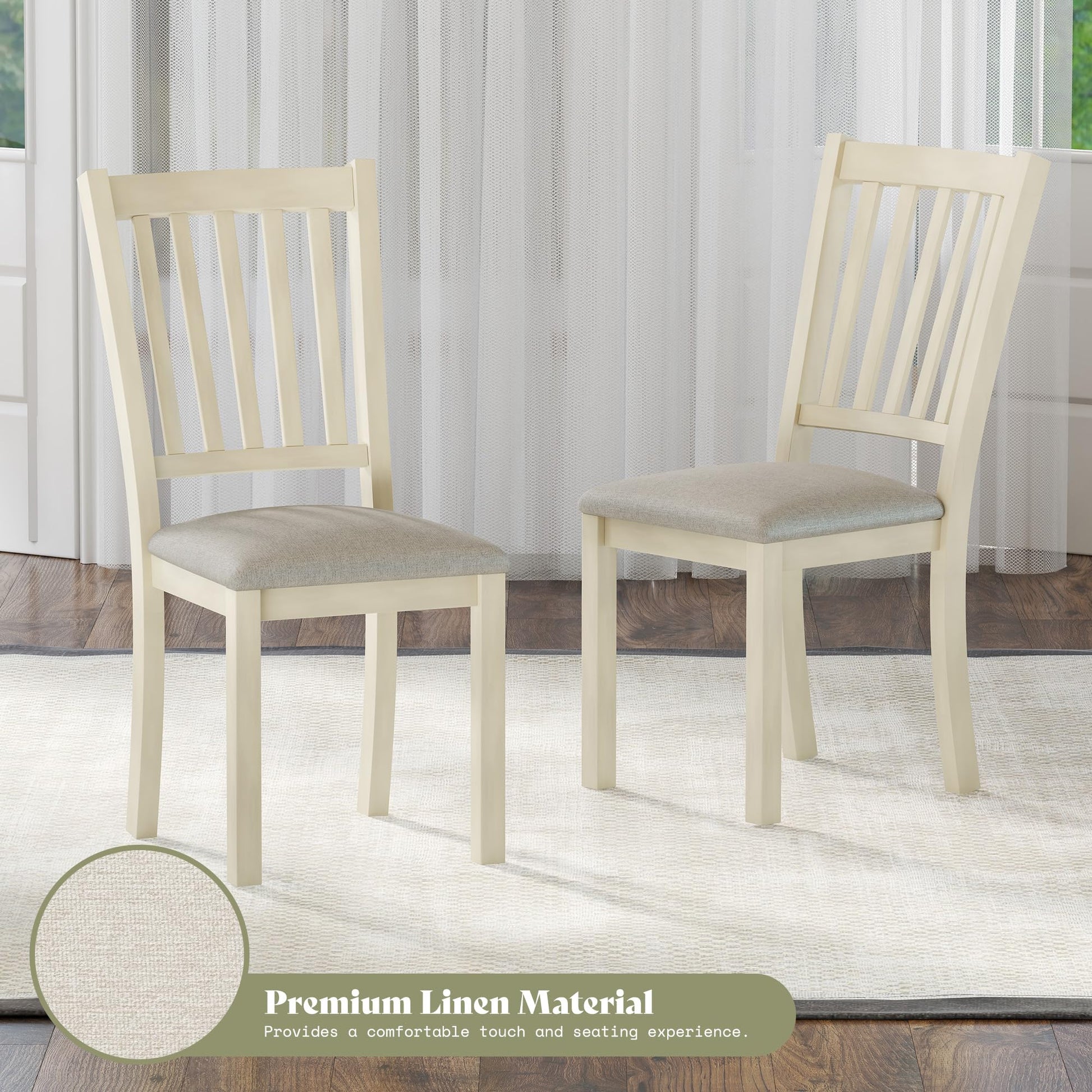 Carve Upholstered Dining Chairs Amerlife Cream