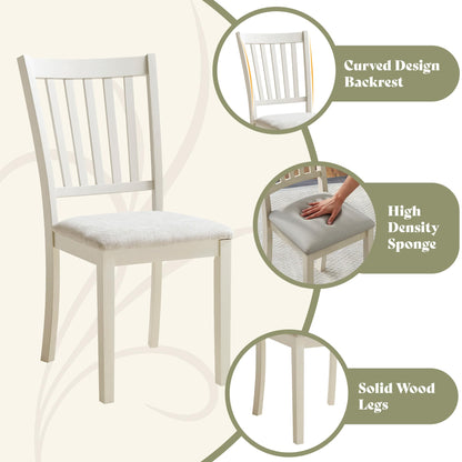 Carve Upholstered Dining Chairs Amerlife Cream