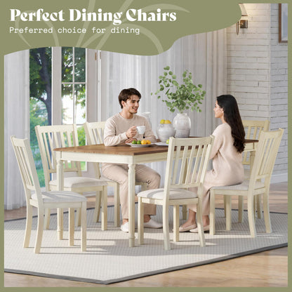 Carve Upholstered Dining Chairs Amerlife Cream