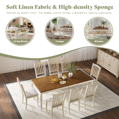 Carve Upholstered Dining Chairs Amerlife Cream