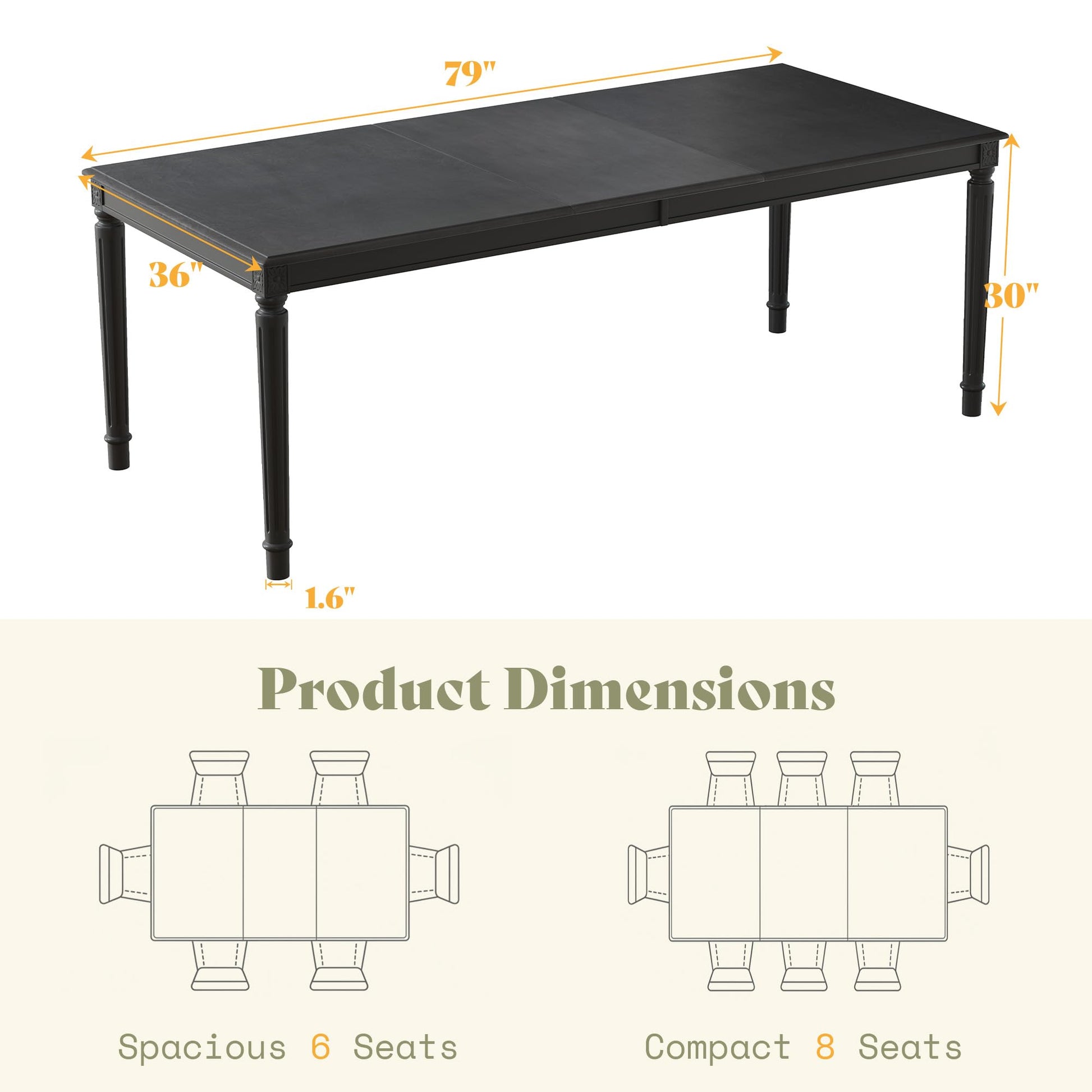 Carve Farmhouse Dining Table Amerlife Grey