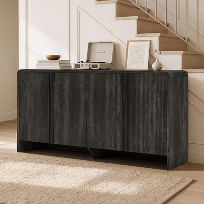 Sidra Fluted Buffet Cabinet Amerlife Black