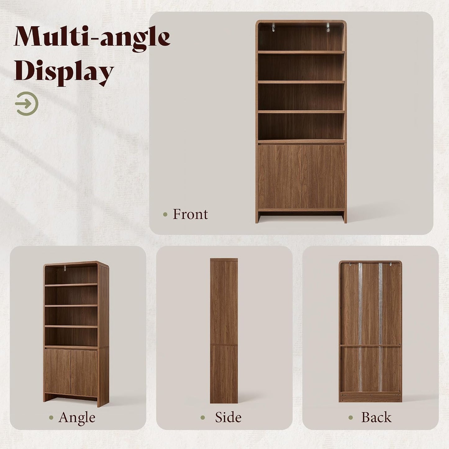 Arcova 71" Tall Bookshelf Amerlife Rustic Brown