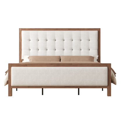 Solid Wood Bed Frame Amerlife King / Walnut