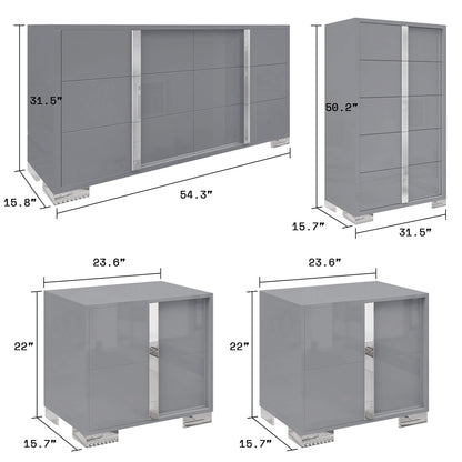 Beaumont 5-Piece Modern Bedroom Set - Black_Grey