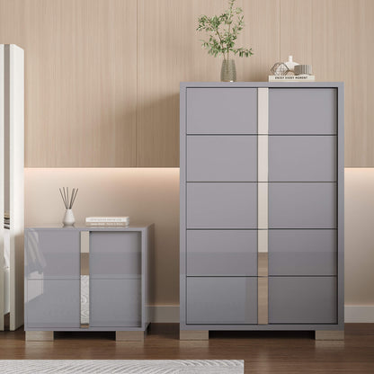 Beaumont 5-Piece Modern Bedroom Set - Black_Grey