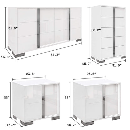 Beaumont 5-Piece Modern Bedroom Set - Black_White