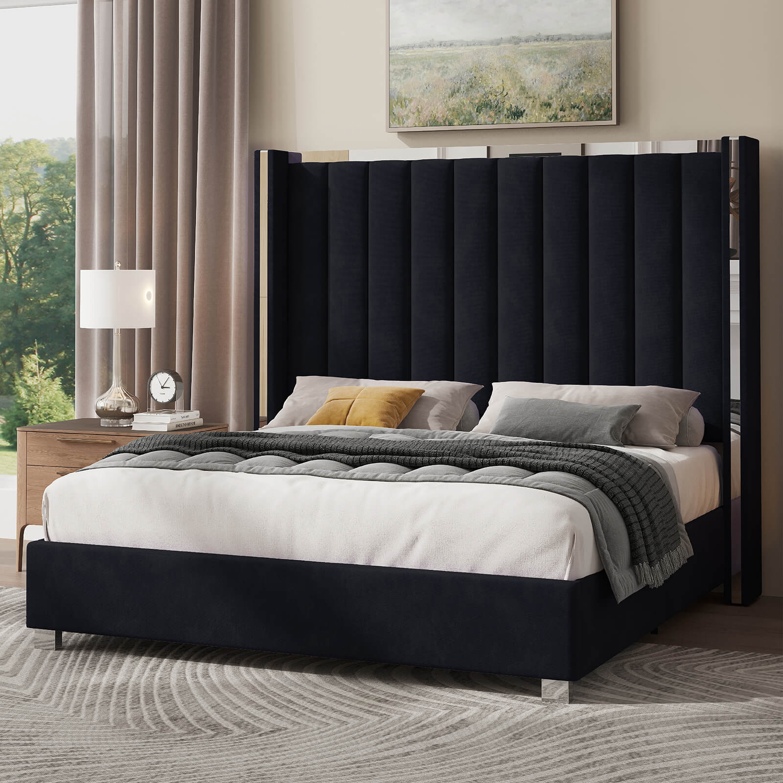 Beaumont 5-Piece Modern Bedroom Set - Black_White