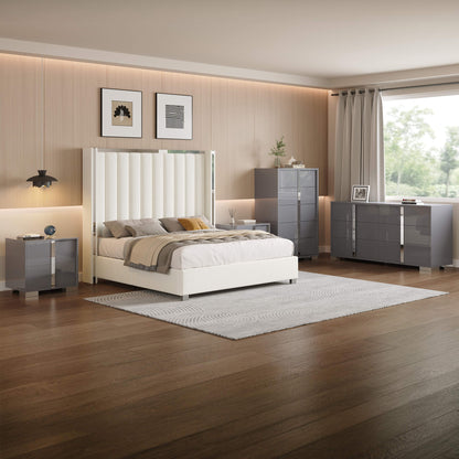 Beaumont 5-Piece Modern Bedroom Set - Cream_Grey