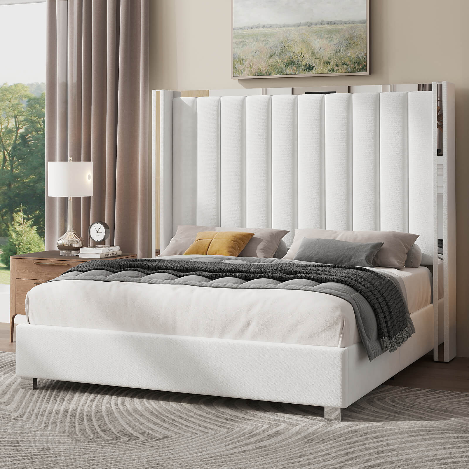 Beaumont 5-Piece Modern Bedroom Set - Cream_Grey