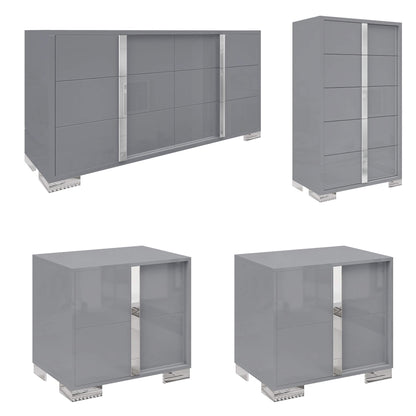 Beaumont 5-Piece Modern Bedroom Set - Cream_Grey