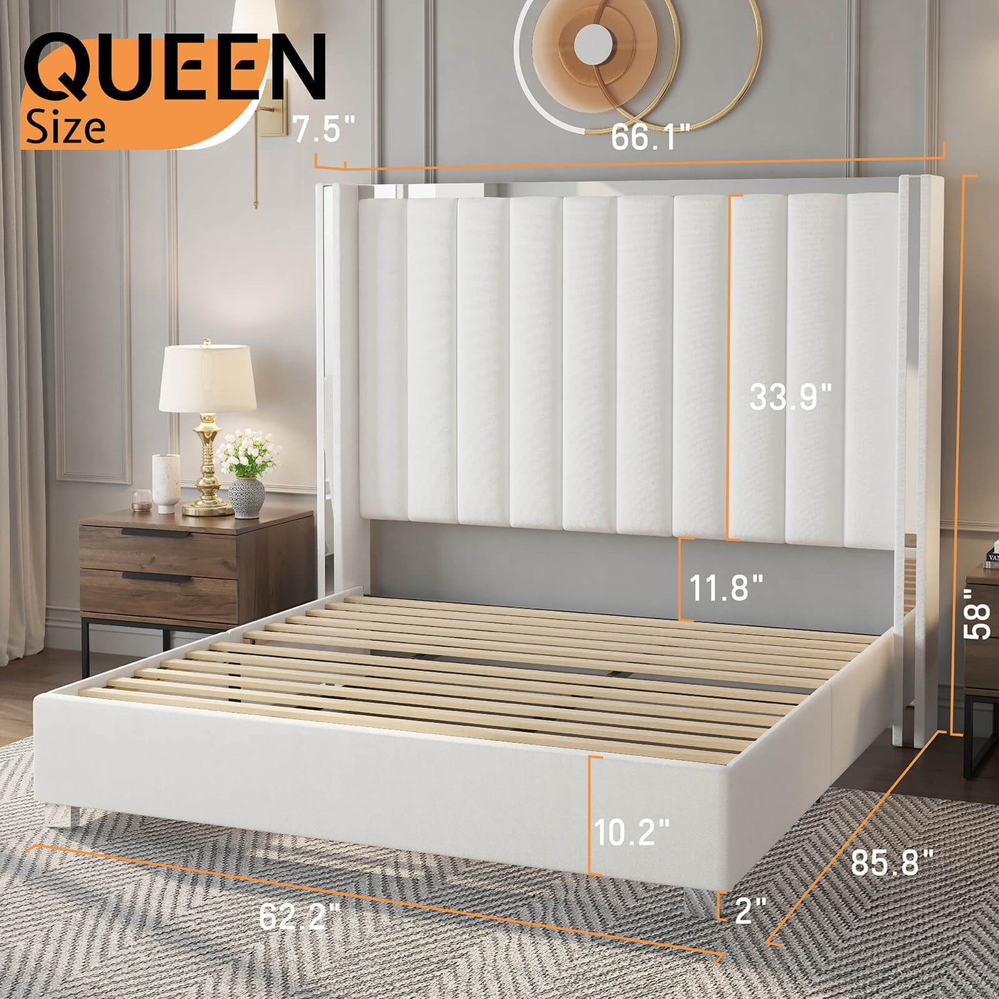 Beaumont 5-Piece Modern Bedroom Set - Cream_White