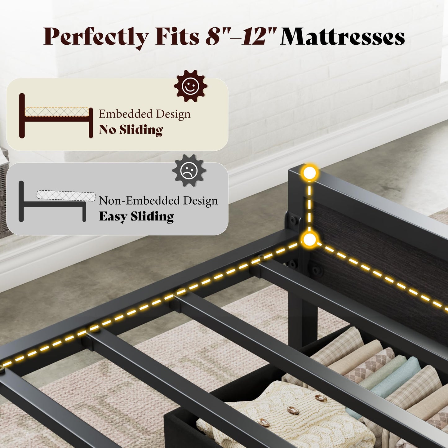Veltrix LED Storage Velvet Bed Frame Amerlife Twin / Black