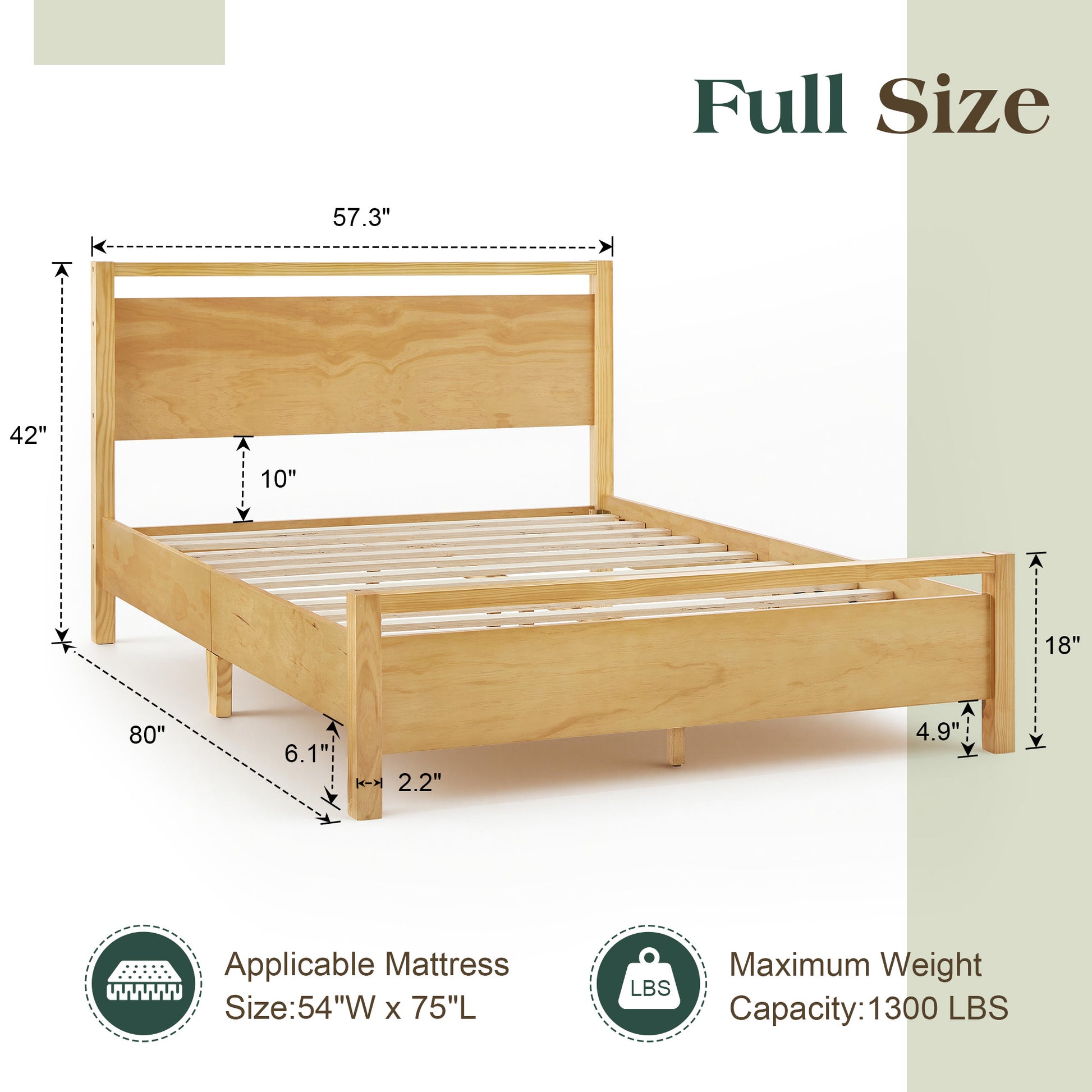 Void Solid Wood Bed Amerlife Full / Natural