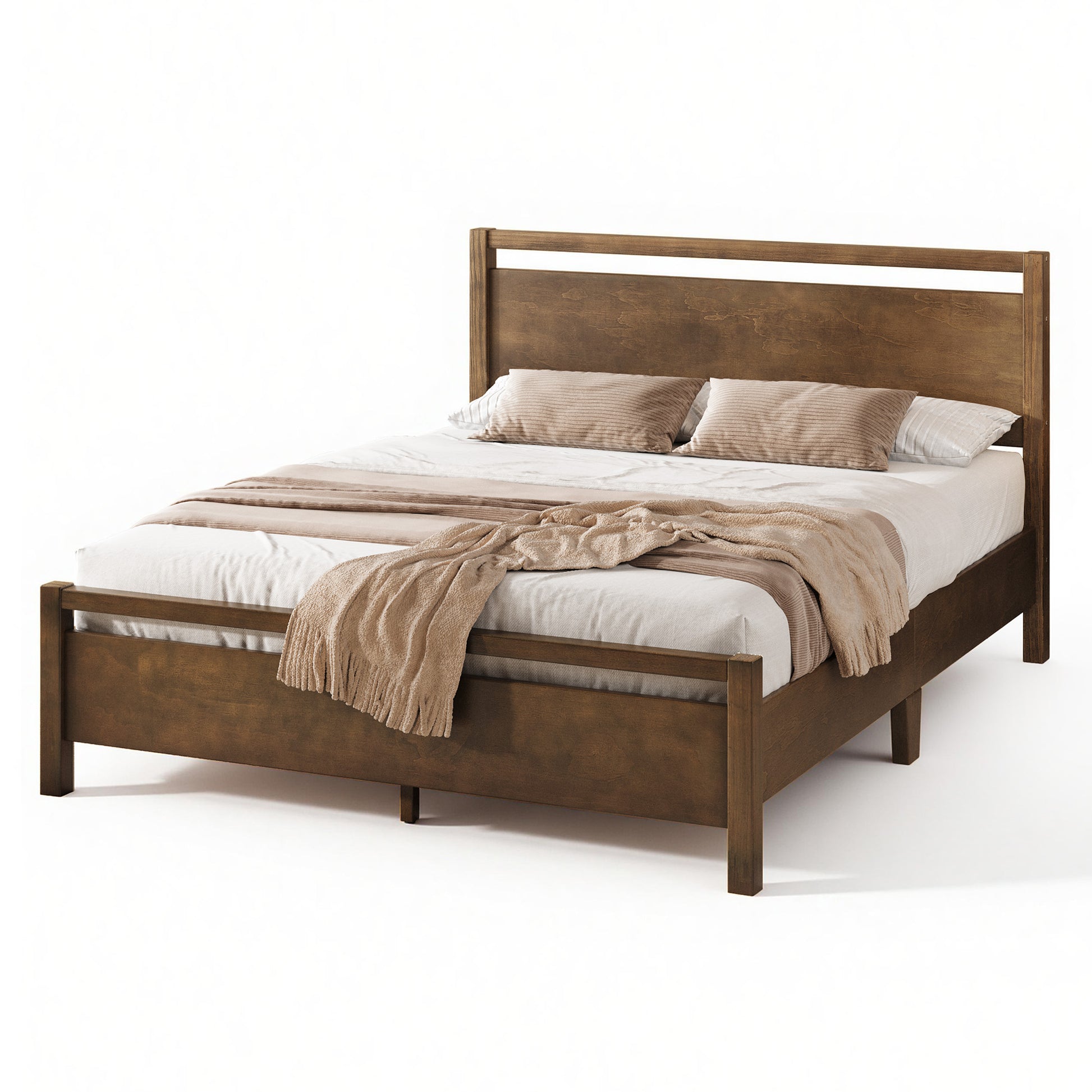 Void Solid Wood Bed Amerlife Full / Dark Brown