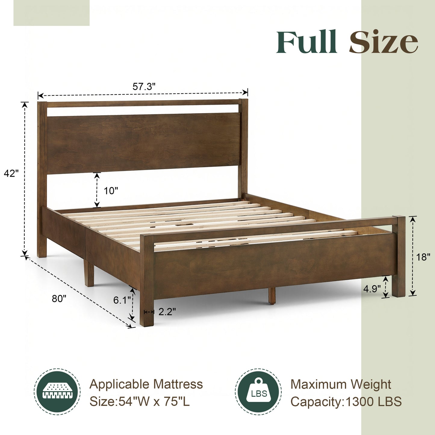 Void Solid Wood Bed Amerlife Full / Dark Brown
