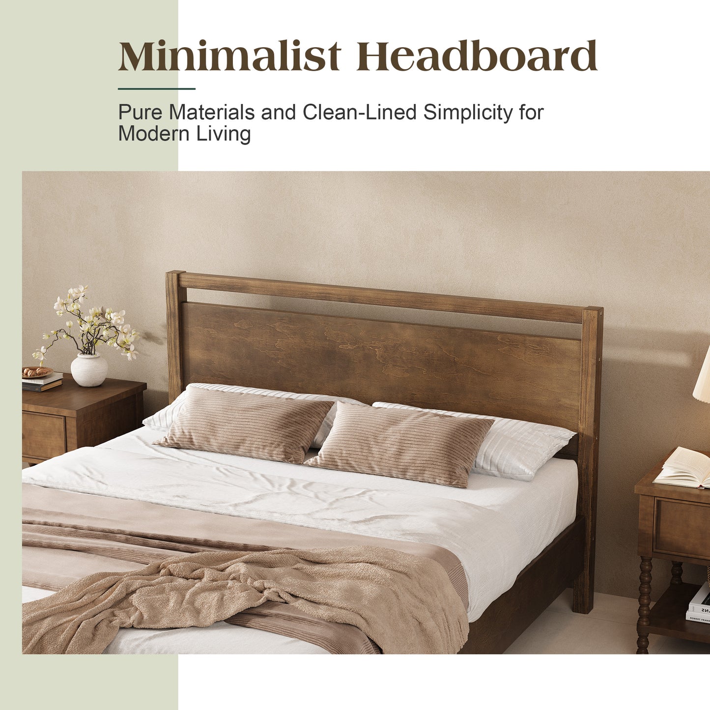 Void Solid Wood Bed Amerlife Full / Dark Brown