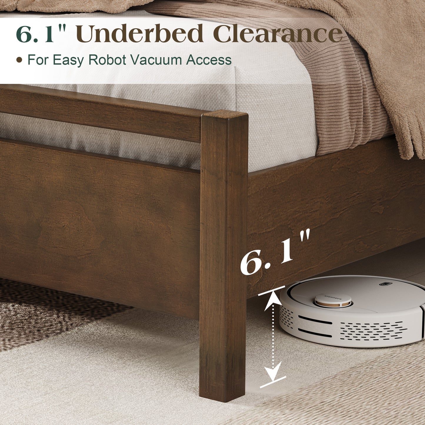 Void Solid Wood Bed Amerlife Full / Dark Brown