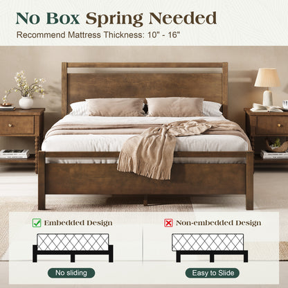 Void Solid Wood Bed Amerlife Full / Dark Brown
