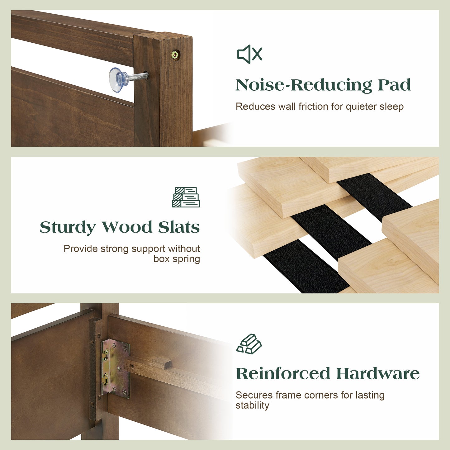 Void Solid Wood Bed Amerlife Full / Dark Brown