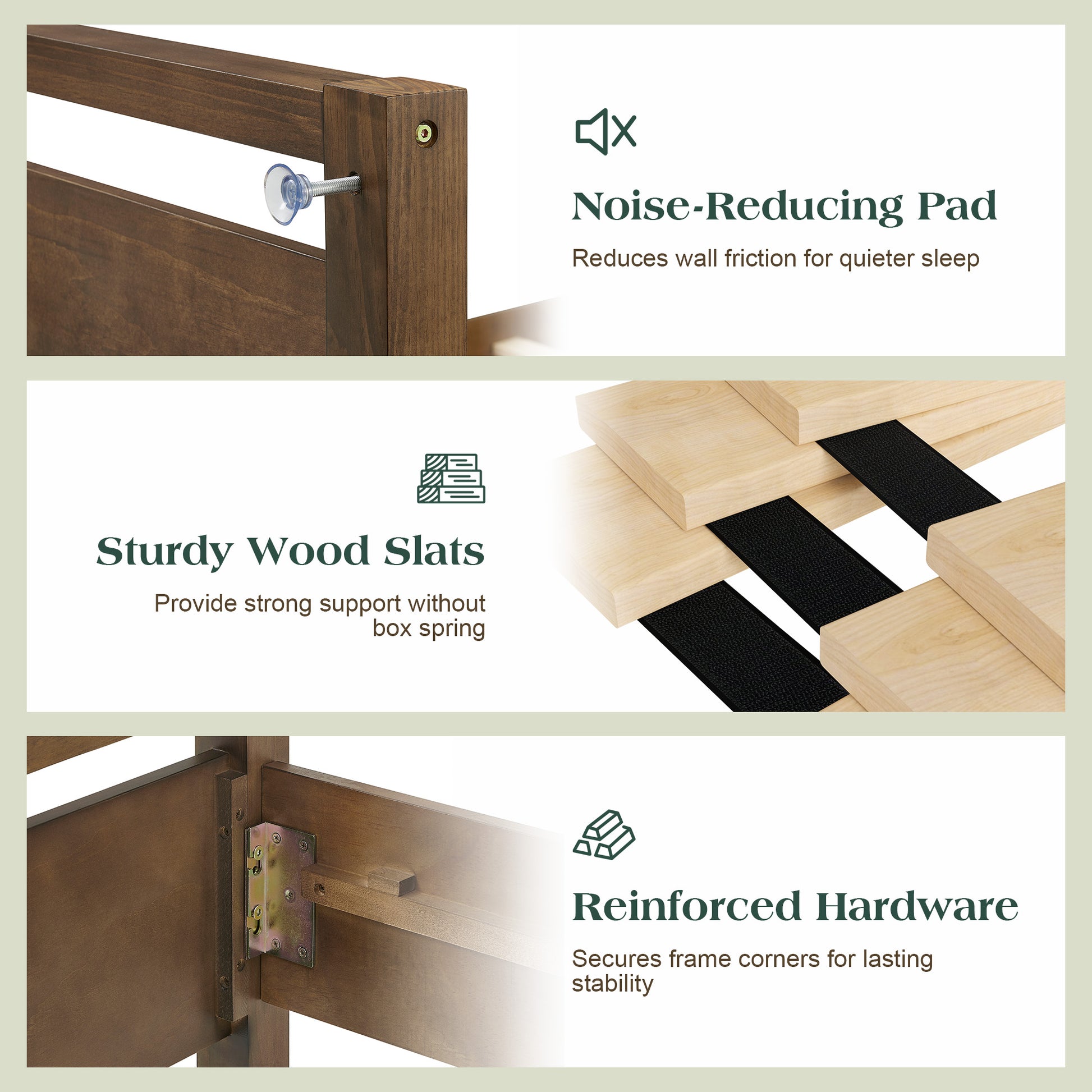 Void Solid Wood Bed Amerlife Full / Dark Brown