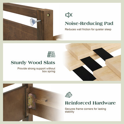 Void Solid Wood Bed Amerlife Full / Dark Brown