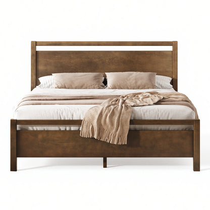 Void Solid Wood Bed Amerlife King / Dark Brown