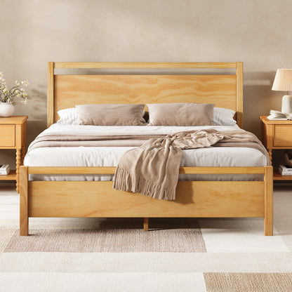 Void Solid Wood Bed Amerlife Queen / Natural