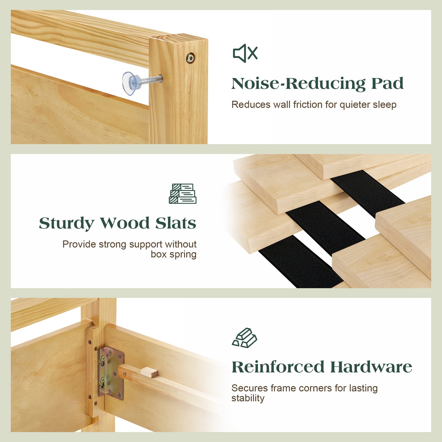 Void Solid Wood Bed Amerlife Queen / Natural