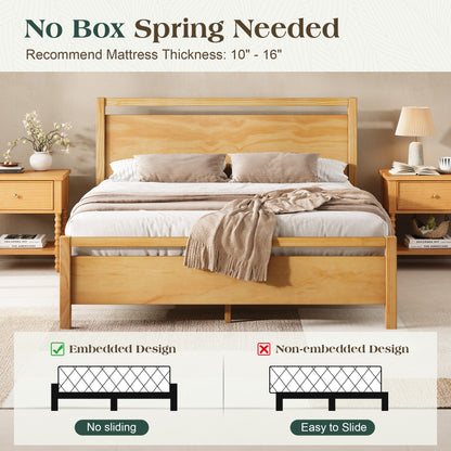 Void Solid Wood Bed Amerlife Queen / Natural
