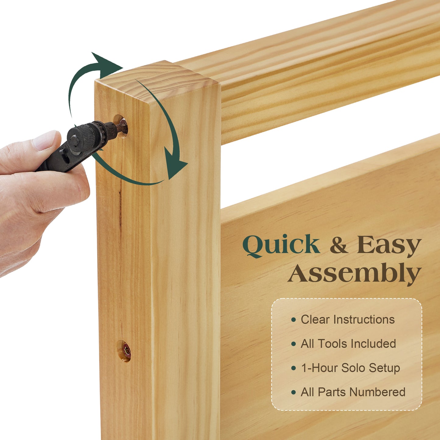 Void Solid Wood Bed Amerlife Queen / Natural