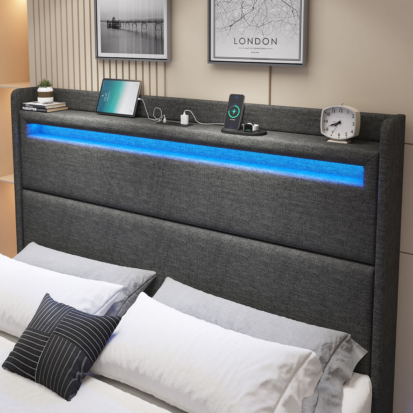 Borgia Full Bed Frame Dark Grey