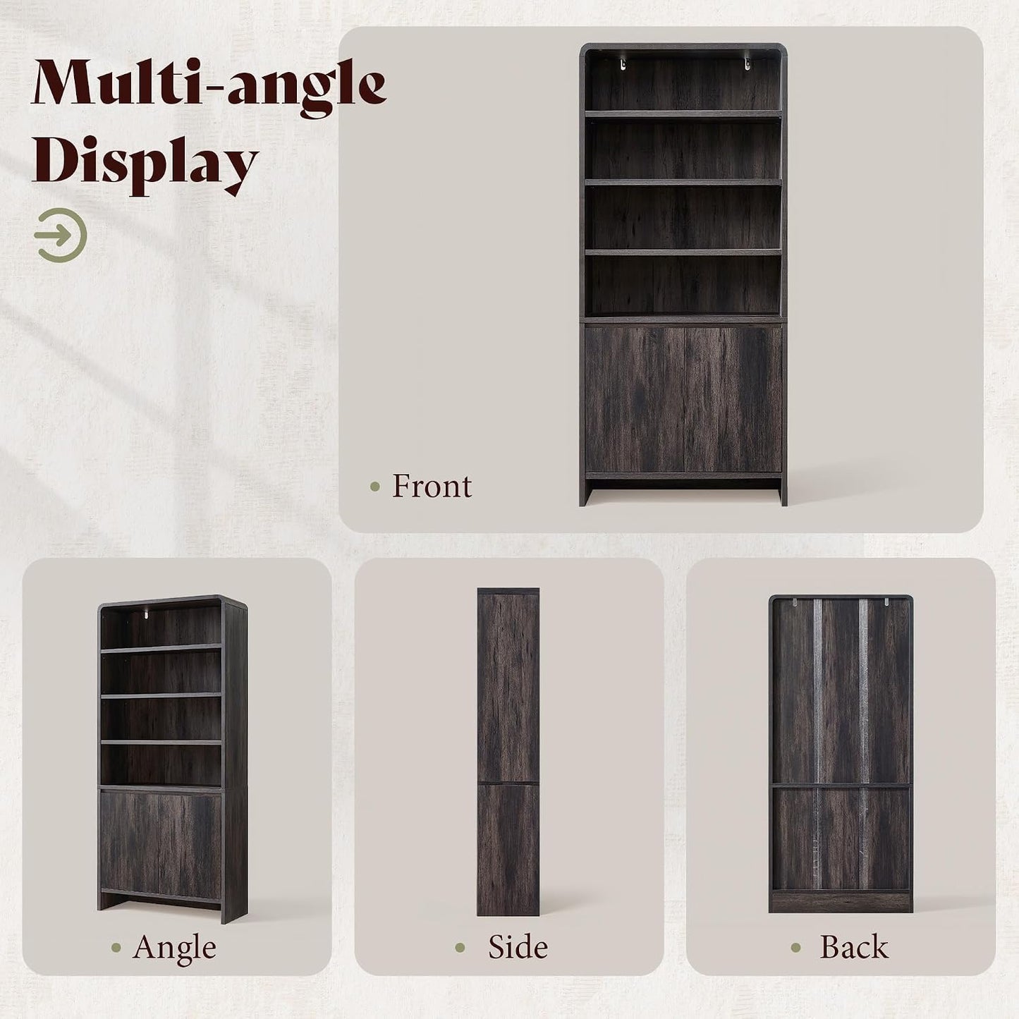 Arcova 71" Tall Bookshelf Amerlife Black