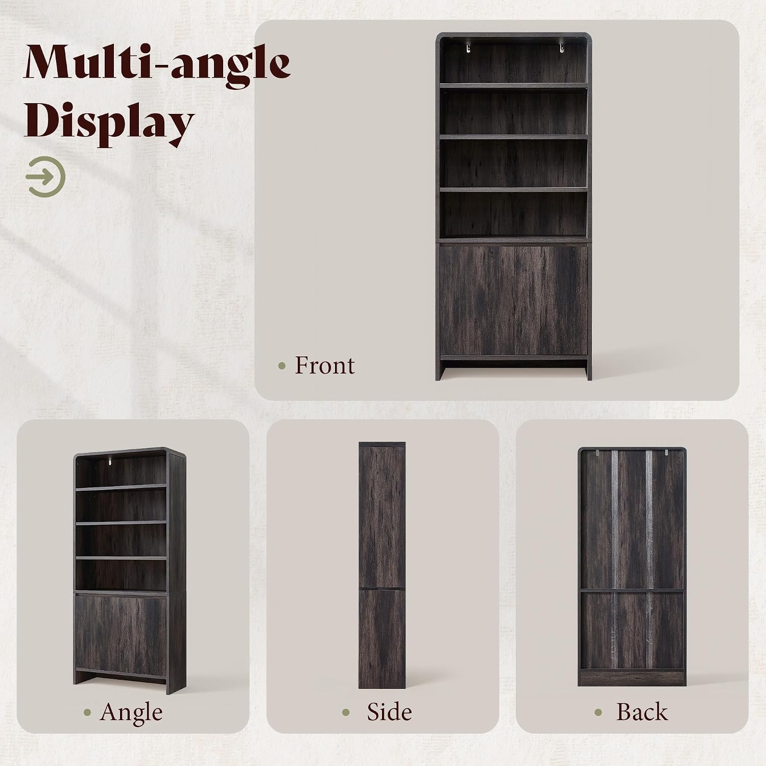 Arcova 71" Tall Bookshelf Amerlife Black