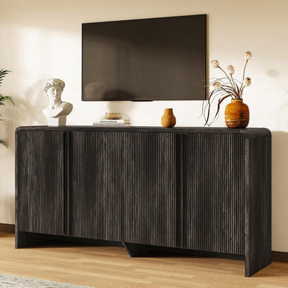Creno 63" Fluted TV Stand Amerlife Black