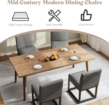 6-Piece Linen Dining Chairs Set - Grey