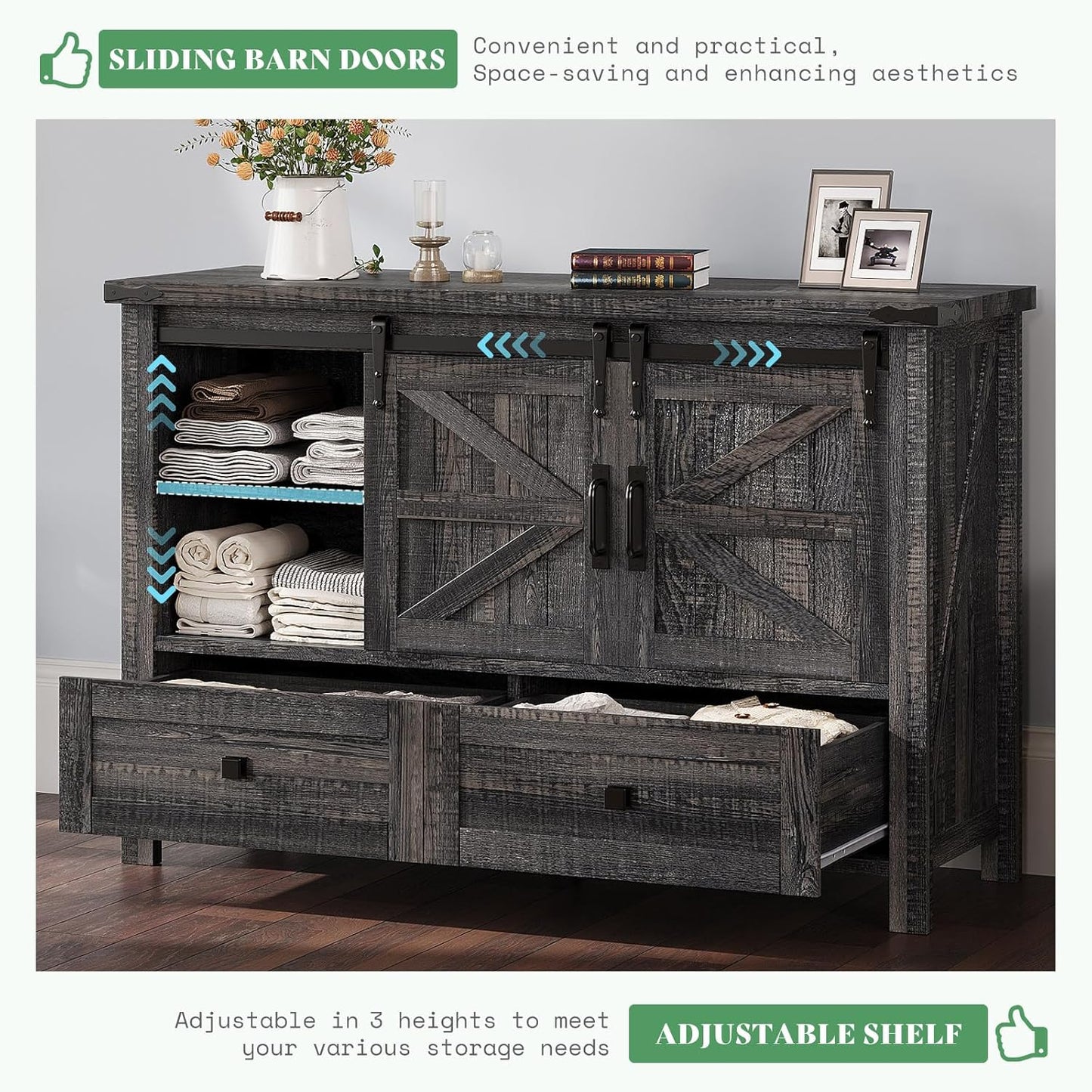 Alderman 3-Piece Farmhouse Bedroom Set Amerlife Queen / Black Oak