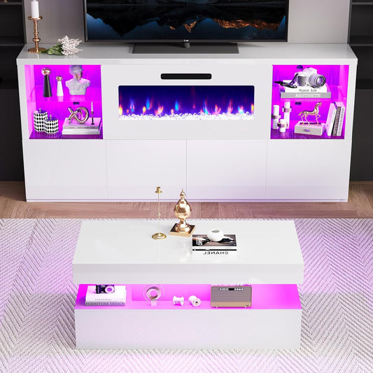 Nebula 3-piece Living Room Set Amerlife 68" / White