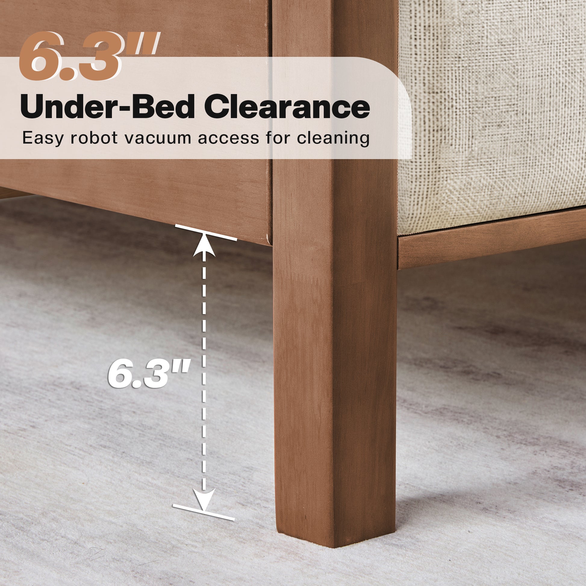 Solid Wood Bed Frame Amerlife King / Walnut