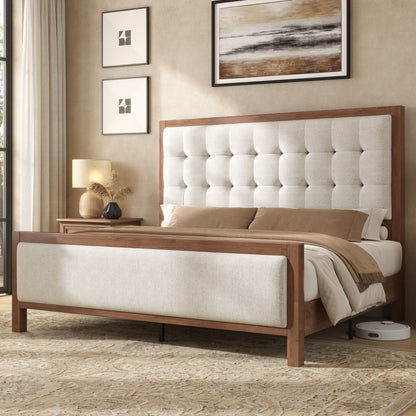 Solid Wood Bed Frame Amerlife Full / Walnut