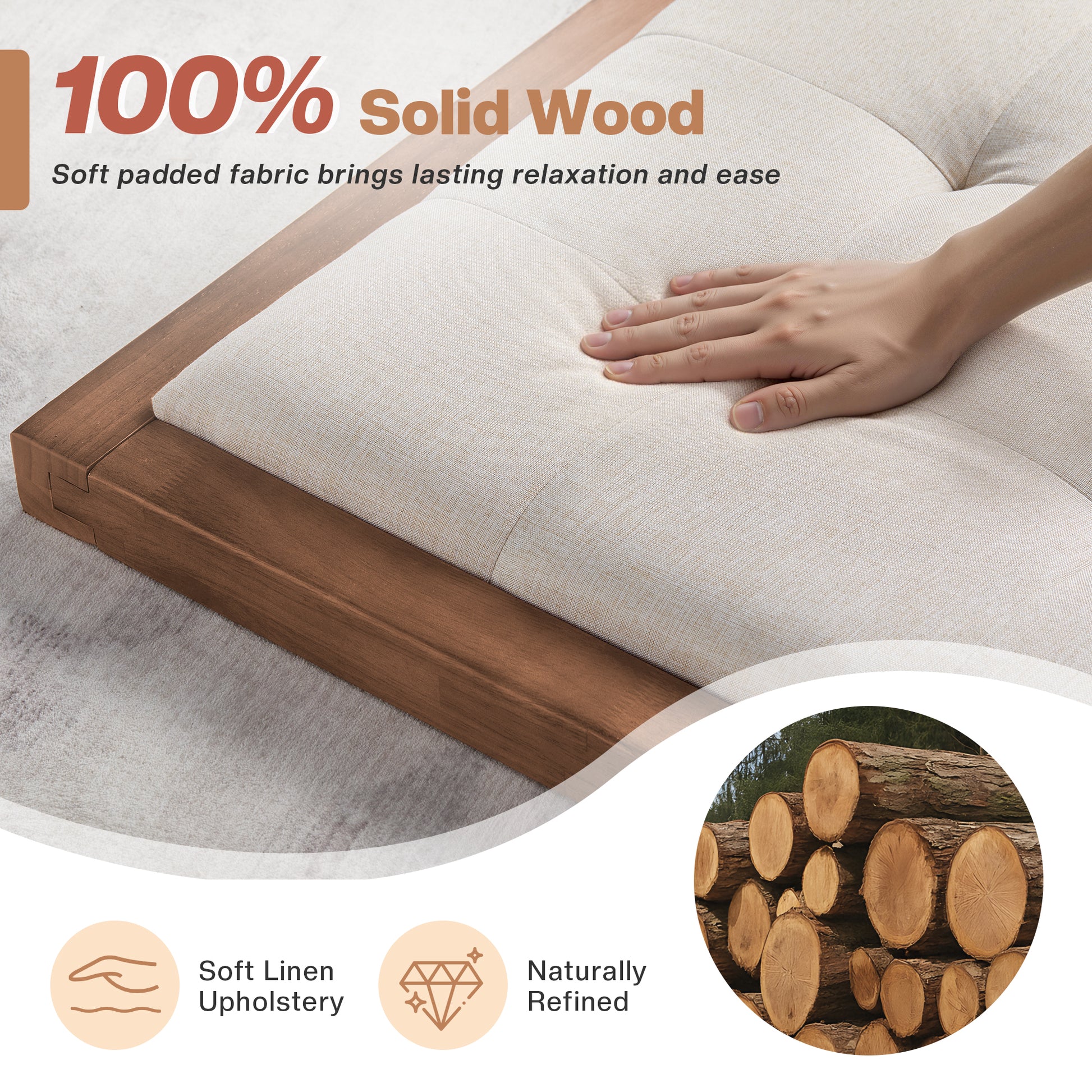 Solid Wood Bed Frame Amerlife Full / Walnut