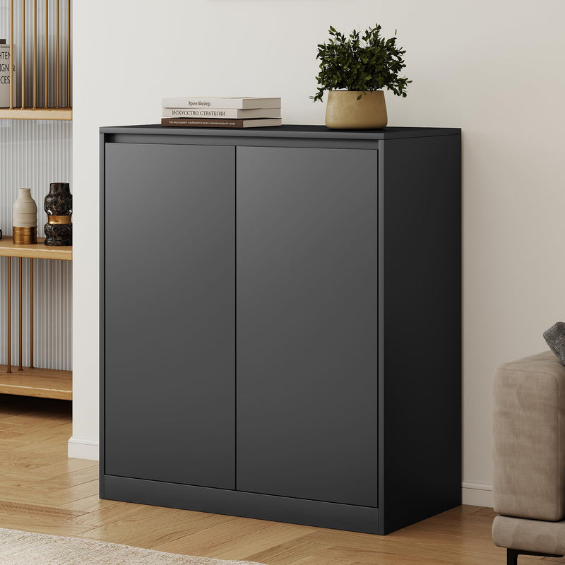 Amerlife Modular Glass Display Cabinet-2-Door Cabinet-Black
