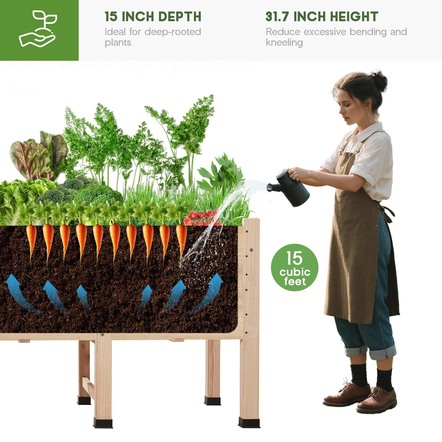 Cultiva Solid Fir Wood Raised Garden Bed-7*2FT