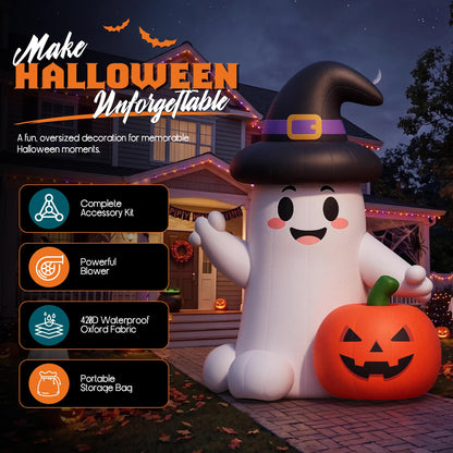 Giant Halloween Inflatable Ghost & Pumpkin-Ghost & Pumpkin Combo-32.8 FT