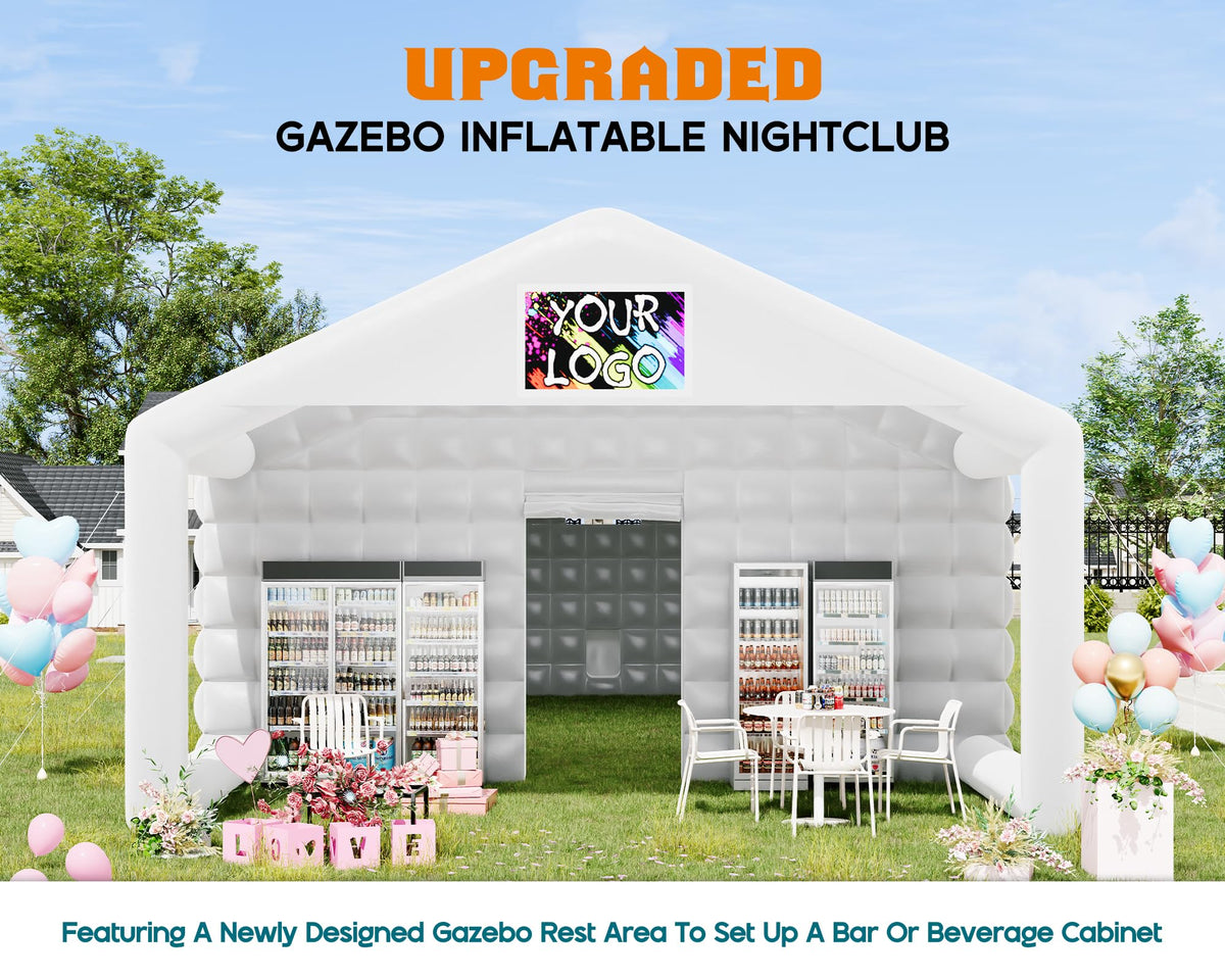 PartyMax Inflatable Night Club Tent-39*20*14 FT-White