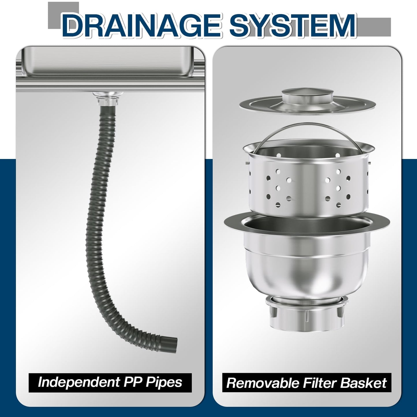 Plinth Stainless Steel Utility Sink with Faucet & Storage-Single Bowl with Wall Rack