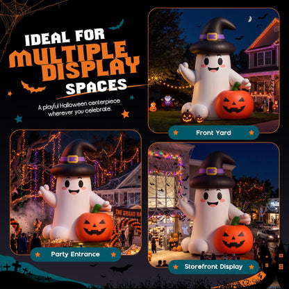 Giant Halloween Inflatable Ghost & Pumpkin-Ghost & Pumpkin Combo-26.2 FT